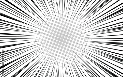 Abstract Radial Lines Background. Manga and anime comic frame. Vector illustration.