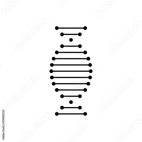 Deoxyribo Nucleic Acid (DNA) black simple vector. DNA logo. DNA Structure icon.