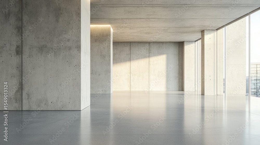 Obraz premium Modern Empty Studio Apartment Interior 