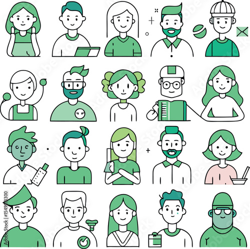 set of cartoon people