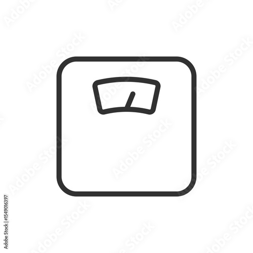 Scale icon. weight tracking, health monitoring, diet or fitness measurement. Editable stroke.