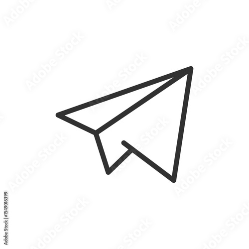 Paper plane, linear icon. Message send, communication, or sharing. Line with editable stroke.