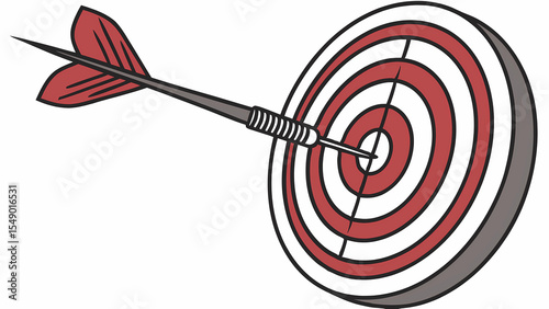 Dartboard target with dart in bullseye for accuracy and precision in business and sports concept image