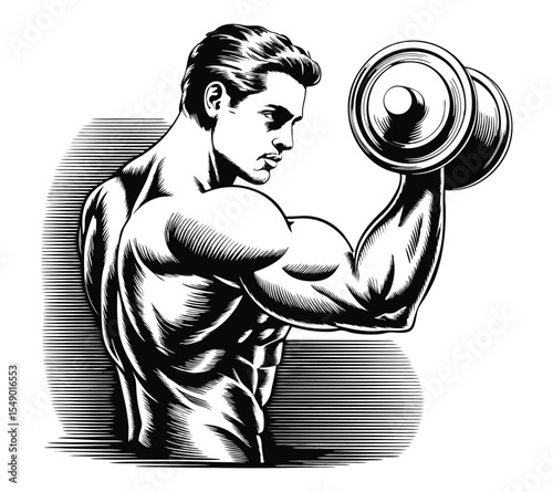 Vector set showing various weightlifting exercises like squats and overhead lifts, a monochrome graphic on white background