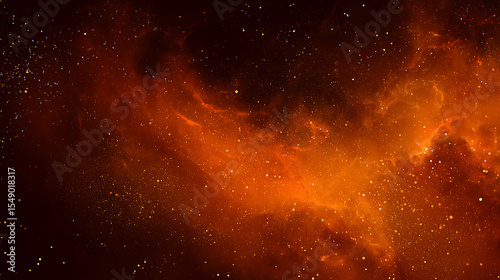 Fototapeta Naklejka Na Ścianę i Meble -  orange sci-fi space illustration background