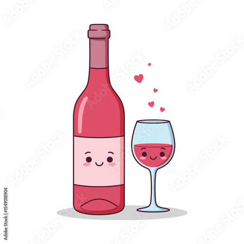 red wine bottle and glass
