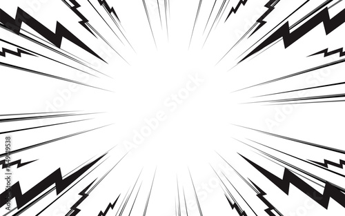 abstract pop art manga comic background with thunder illustration.