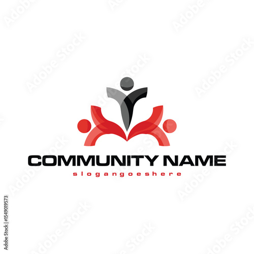 colorful community people, person, team, friend, team icon logo vector design template. modern connect people and smile shape symbol logo design vector illustration for agency, company and corporate