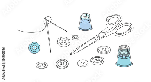 Essential Sewing Kit A Collection of Tools and Materials For Clothing Crafts
