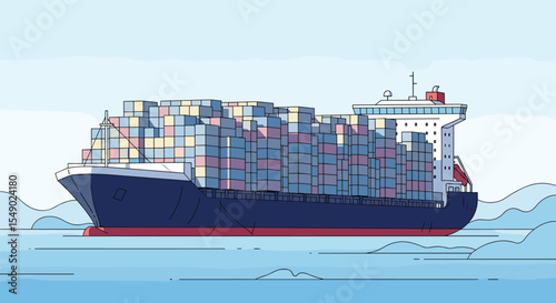 Ocean Freight Transporting Goods Through International Routes of Trade with Global Network System