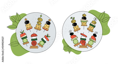 Delicious Vegetable and Cheese Skewers A Colorful Culinary Presentation for Gourmet Foodies