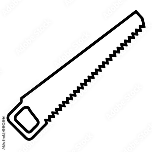 Traditional Hand Saw Tool for Cutting Wooden Boards