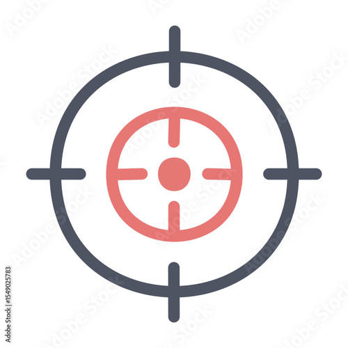 Ikon Crosshair Sniper Sederhana dan Tebal untuk Penggunaan Militer

