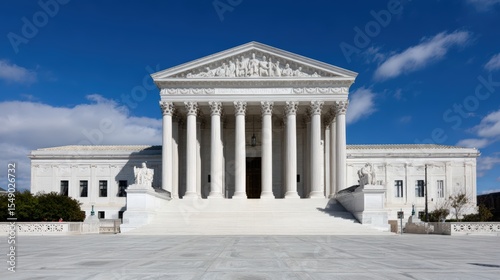 Majestic architecture of the u.s. supreme court building under clear blue sky