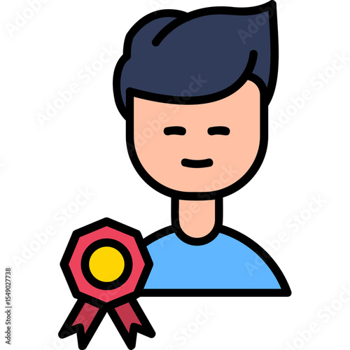 Employee Of The Month Vector Icon Design