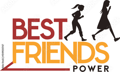 best friends power  typography T-shirt Design Print Ready eps cut file download