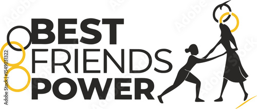 best friends power  typography T-shirt Design Print Ready eps cut file download