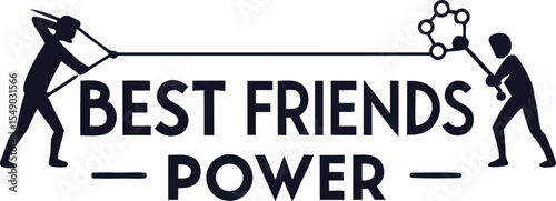 best friends power  typography T-shirt Design Print Ready eps cut file download