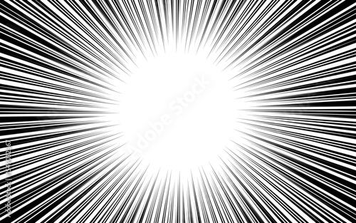 pop art comic book style radial speed lines, monochrome action background sunlight vintage illustration halftone effect