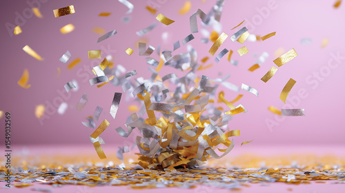 Colorful confetti bursts during a festive celebration moment