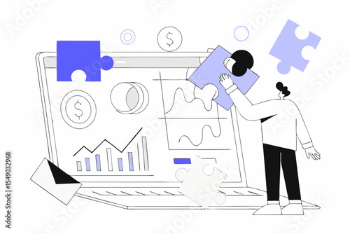 Business Strategy and Problem Solving with Puzzle Pieces and Data Analysis