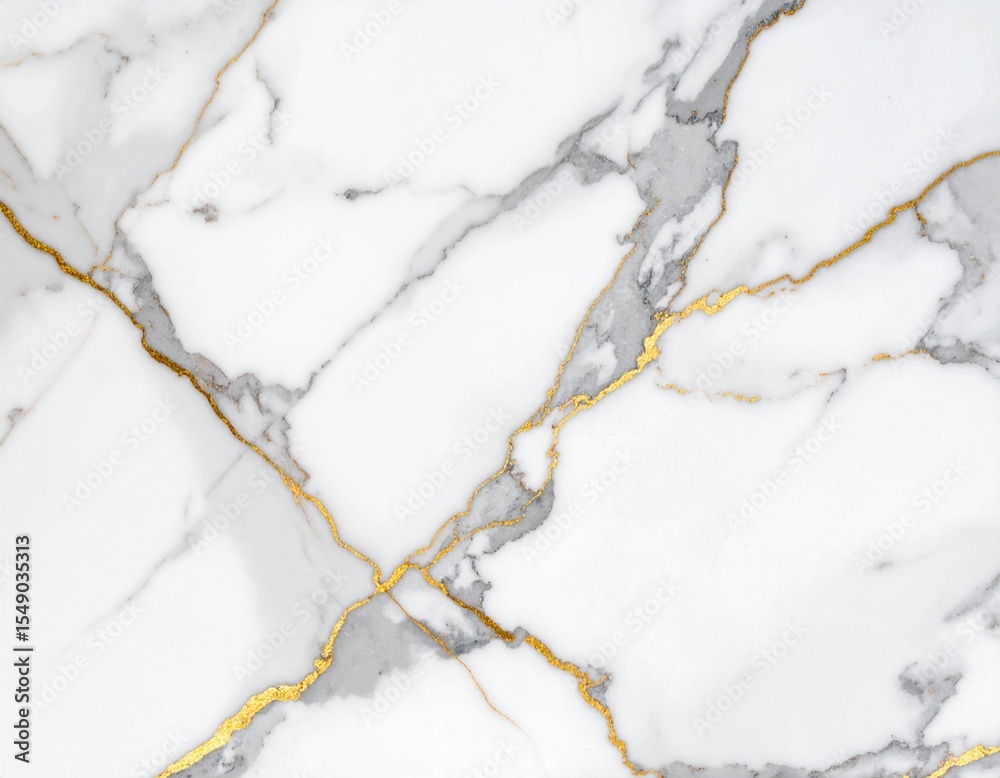 Obraz premium 白大理石の高級テクスチャ – ゴールドとグレーの繊細なベイン模様Luxury White Marble Texture with Elegant Gold and Gray Veins – High Resolution Background 