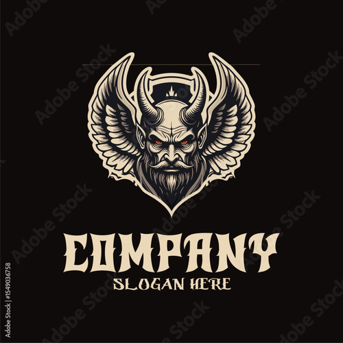 Devil Illustration, Logo design for band group. Editable and ready to use