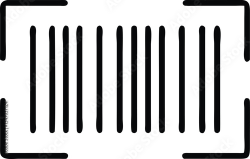 Barcode icon. Simple Fake Barcode vector icon. Simple fake bar code. Universal code for scanning product or item. Barcode product distribution icon. Vector isolated on transparent background