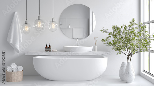 Modern bathroom design with minimalist style and natural elements