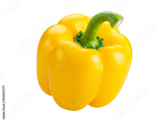 Fresh yellow bell pepper isolated on transparent background