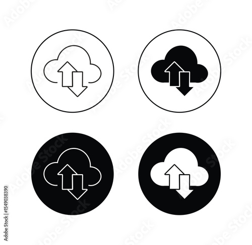 cloud transfer icon sign vector