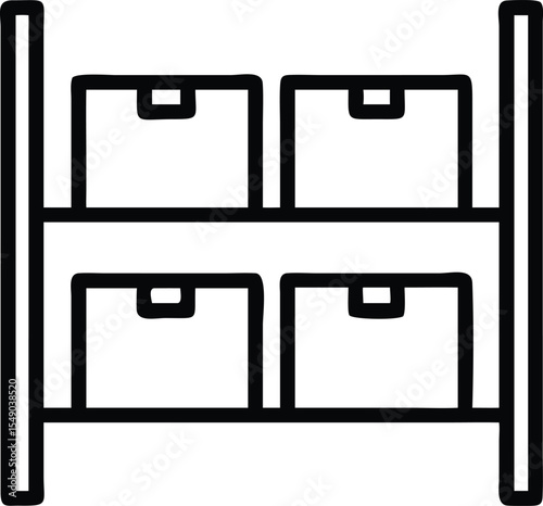 storage garage icon sign vector. inventory, warehouse and logistics line icon