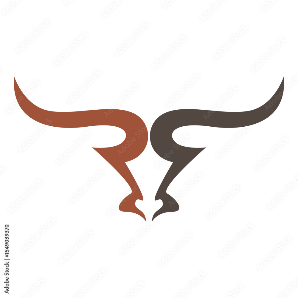 Obraz premium Bull Head Logo Design