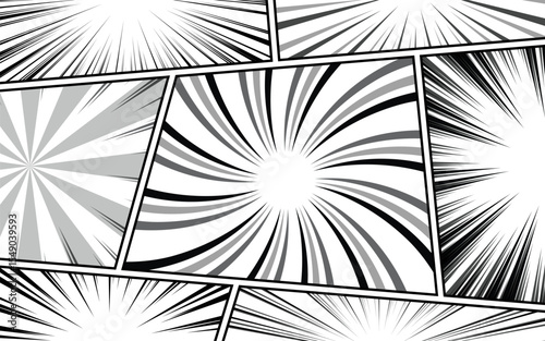 Black and white comic scene set background design
