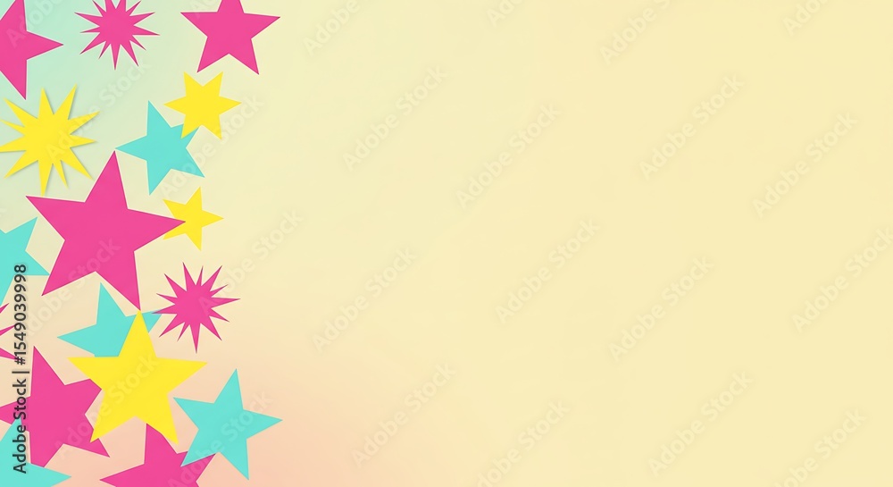 Obraz premium playful stars, bright colors, cheerful feeling, digital illustration