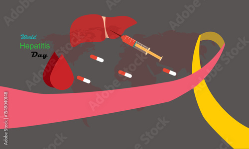 World Hepatitis Da Gray Background