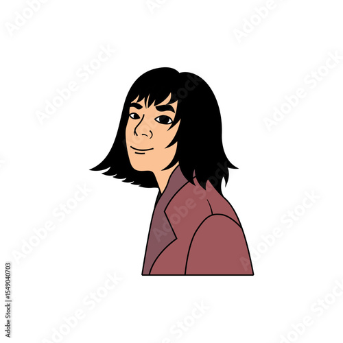 A woman with short hair is smiling.eps