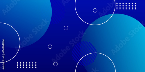 Abstract blue geometric background with gradient colors and circular shapes. Vector illustration