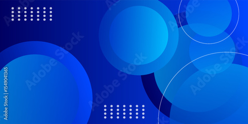 Blue abstract geometric background with gradient color , blue circle background
