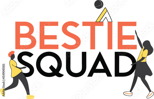 bestie squad  typography t-shirt design print ready  eps cut file download