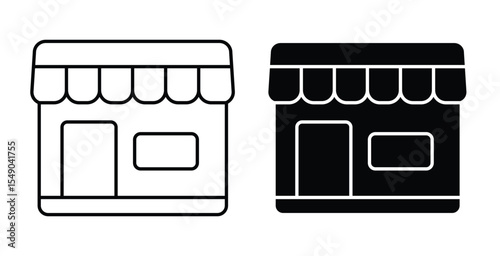 Online store marketplace or ecommerce shop flat vector icon for apps and websites
