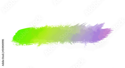 Abstract Watercolor Brush Stroke Lime Green to Purple Gradient