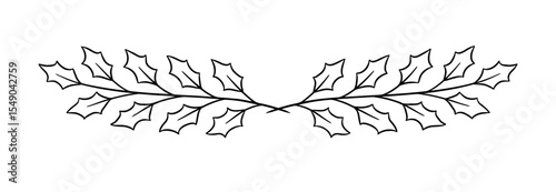 Hand-drawn border with leafy branches