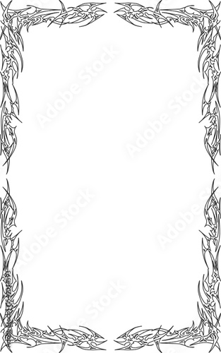 Cyber sigilism frame. Neo tribal gothic style shape.