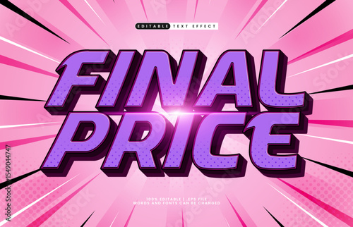 final price editable text effect with a sale and offer text effect