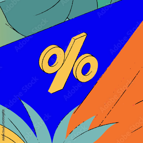 on a white background a percentage sign close-up %