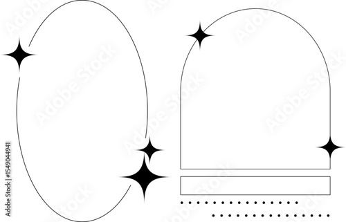 Starry frame, horoscope, universe, decorated with sparkling light