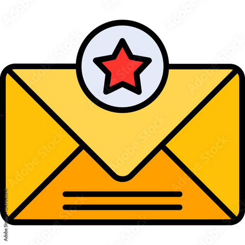 Starred Message Vector Icon Design