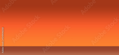 Orange and yellow studio room. Limbo summer background. Yellow empty 3d studio backdrop. Clean scene for product presentation. Mockup template with podium. Vector illustration