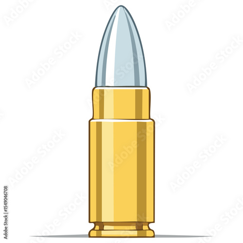 Metallic Gold Bullet Outline Icon for Military and War Apps

